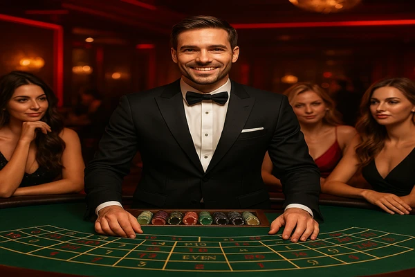 bd111 একজন পুরুষ অনলাইন গেমে জয়লাভের আনন্দ উদযাপন করছেন, চারপাশে গেমিং প্রতীকগুলো ভাসছে